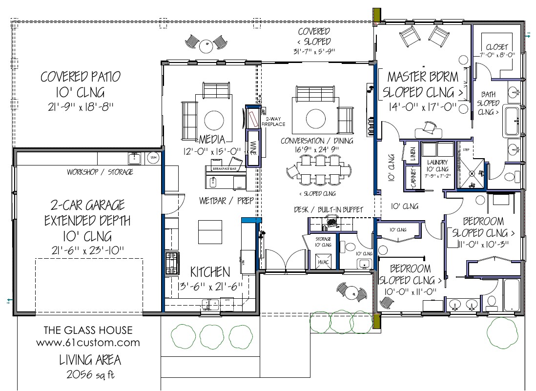 contemporary house plan d61 2056