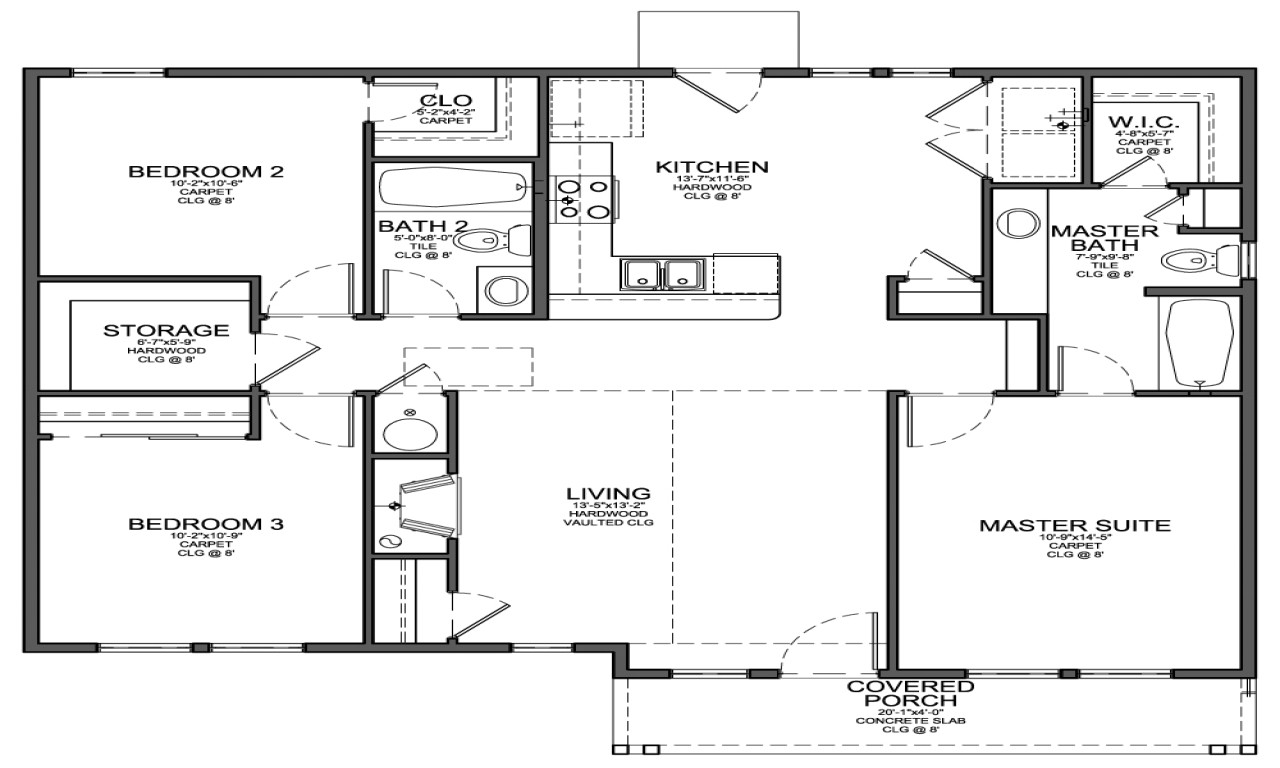 64101fcbb1cf24b2 2 bedroom house with garage small 3 bedroom house floor plans