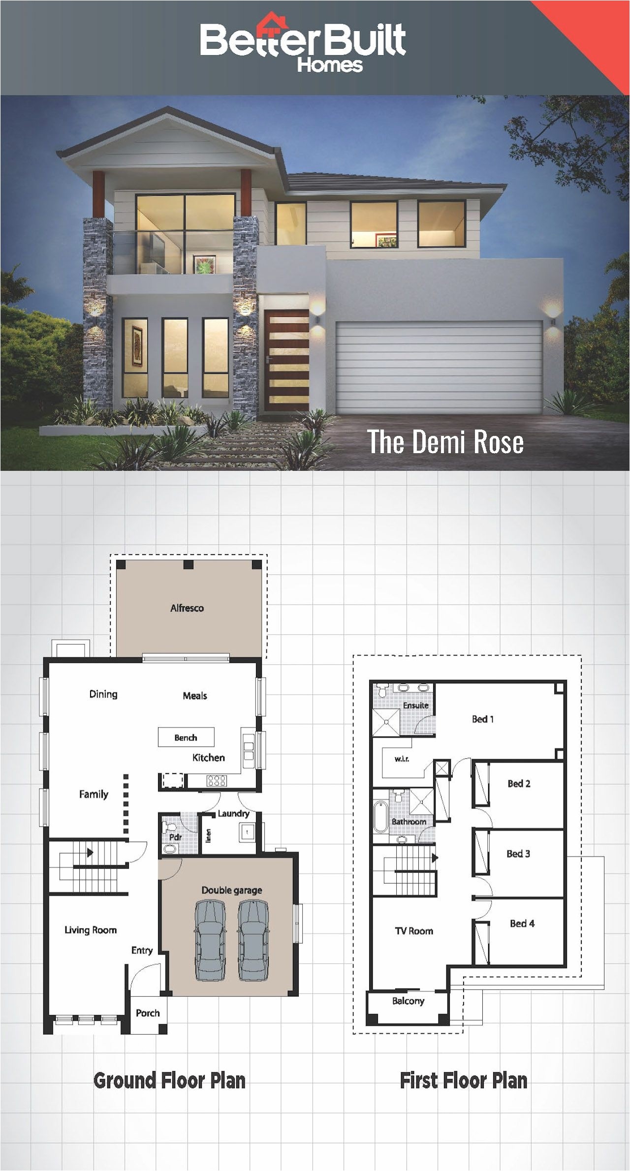 get a home plan fresh the demi rose double storey house design betterbuilt floorplans