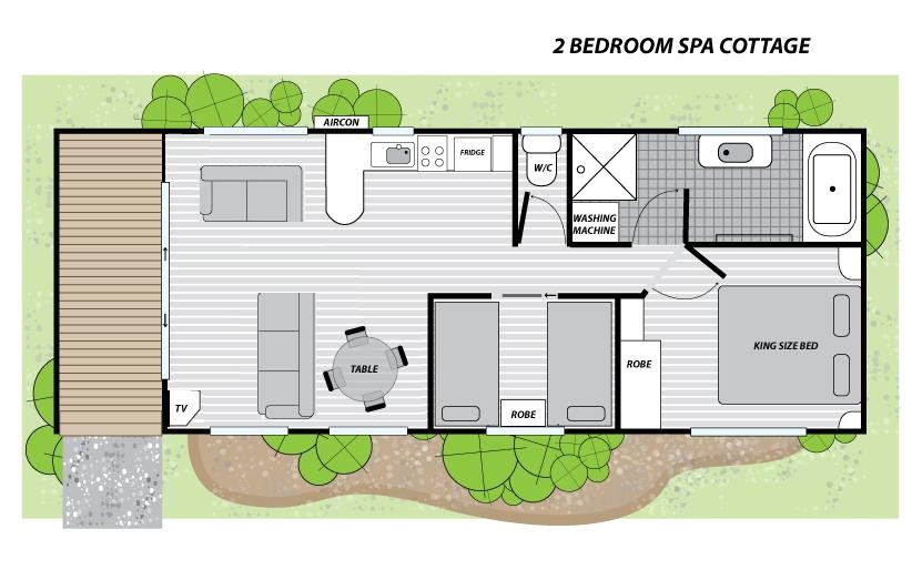 2 bedroom spa cottage