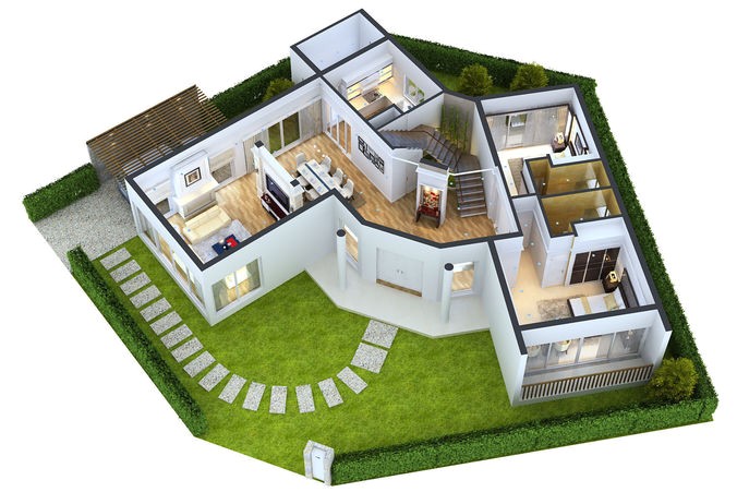 modern home 3d floor plans