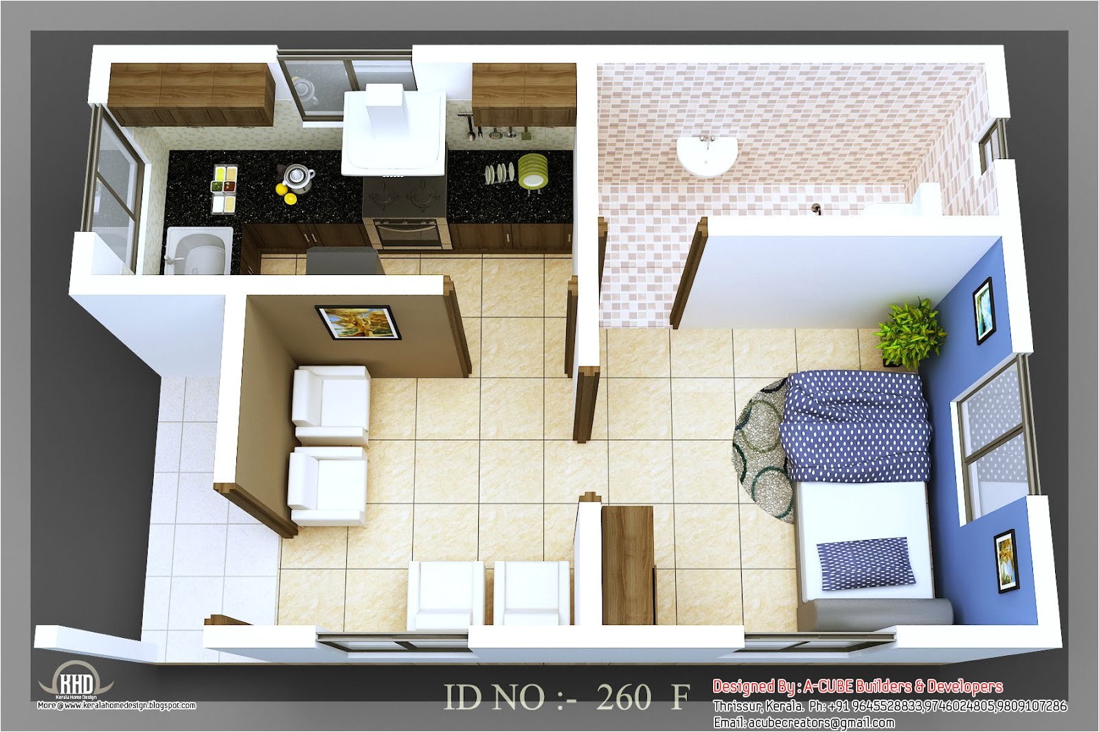 3d isometric small house plans
