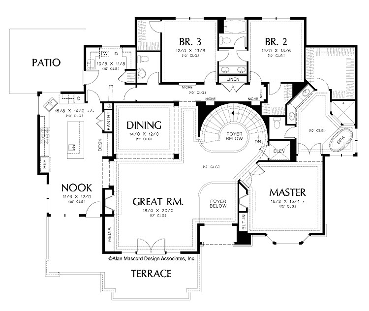 exceptional house plans with elevators 11 dual staircase floor plans with elevator