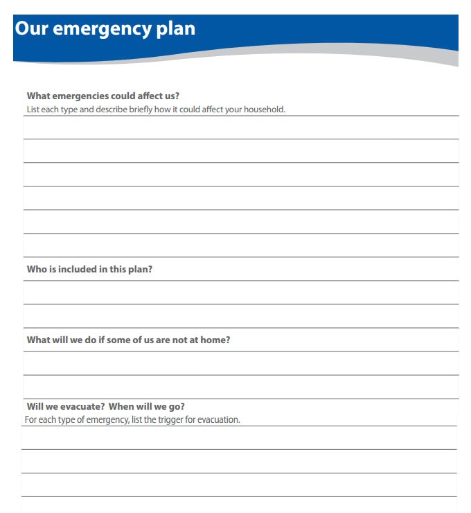 home evacuation plan template