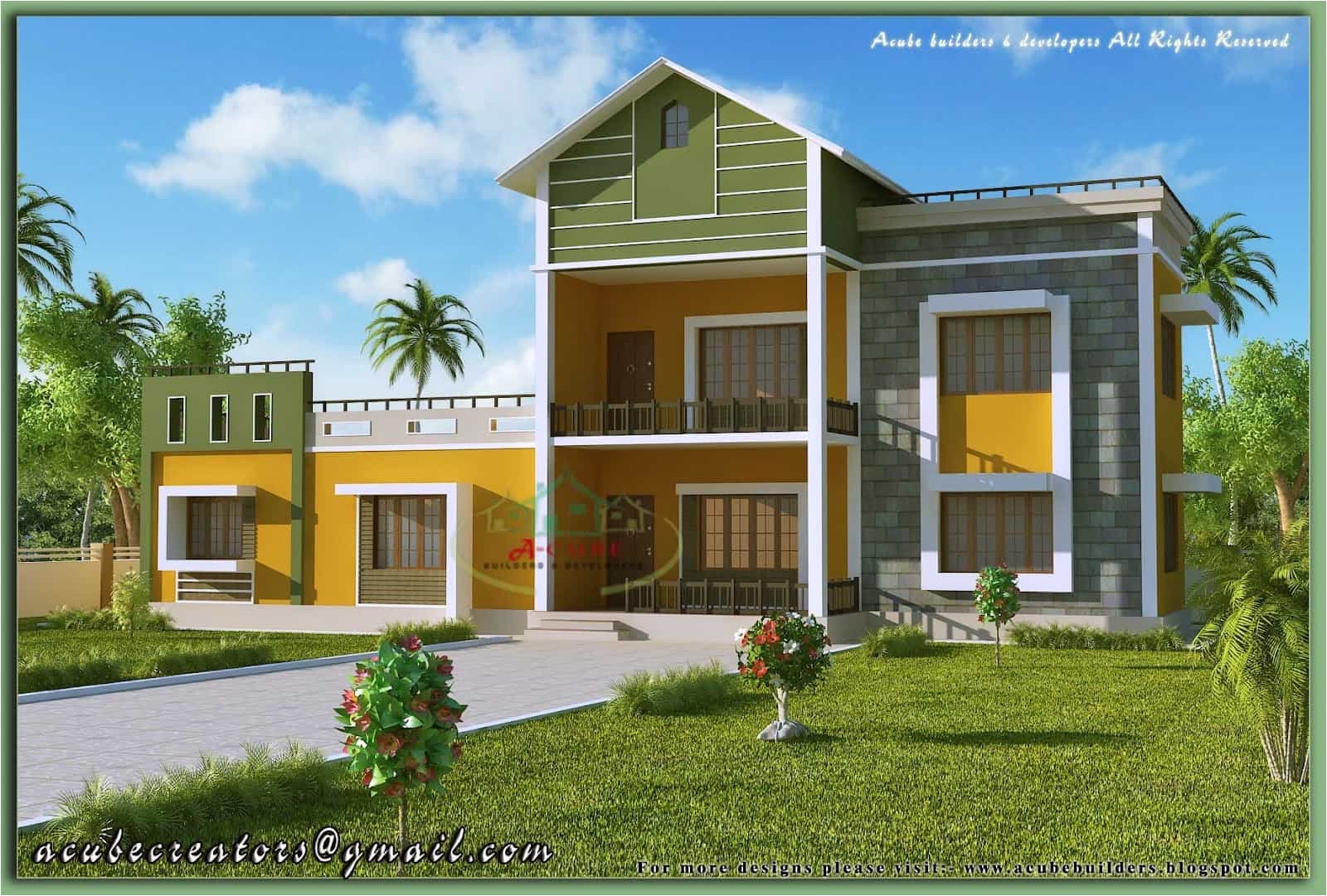 kerala house model sloping roof house elevation at 1700 sq ft