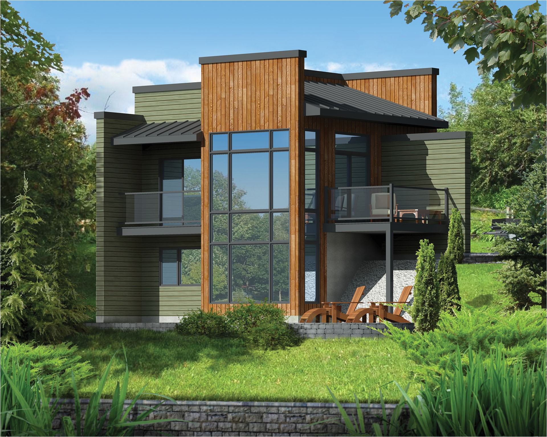 modern getaway for a front sloping lot 80816pm