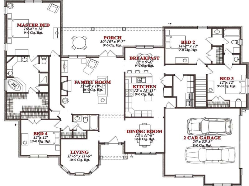 4 bedroom house plans pdf free download