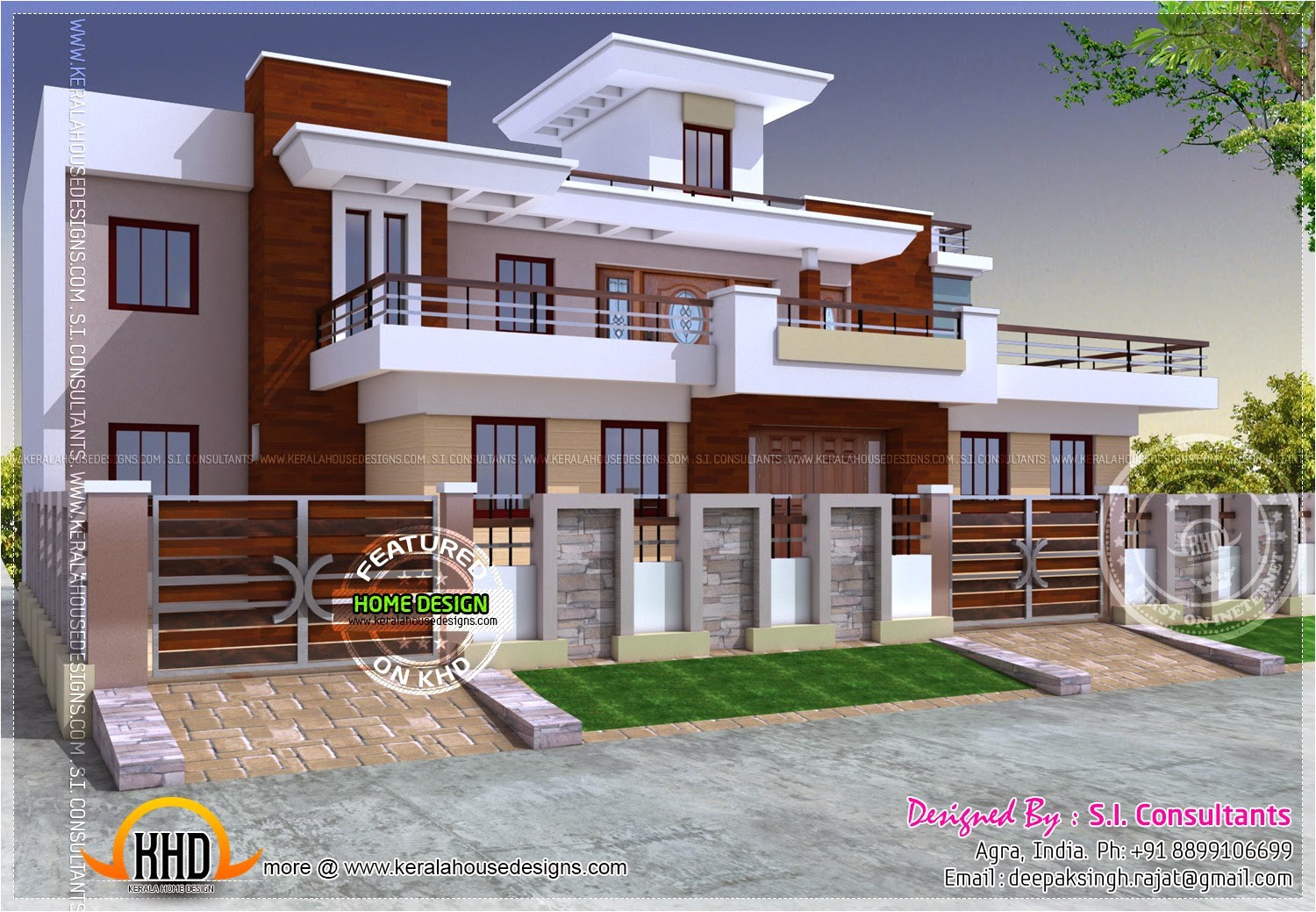 modern style india house plan