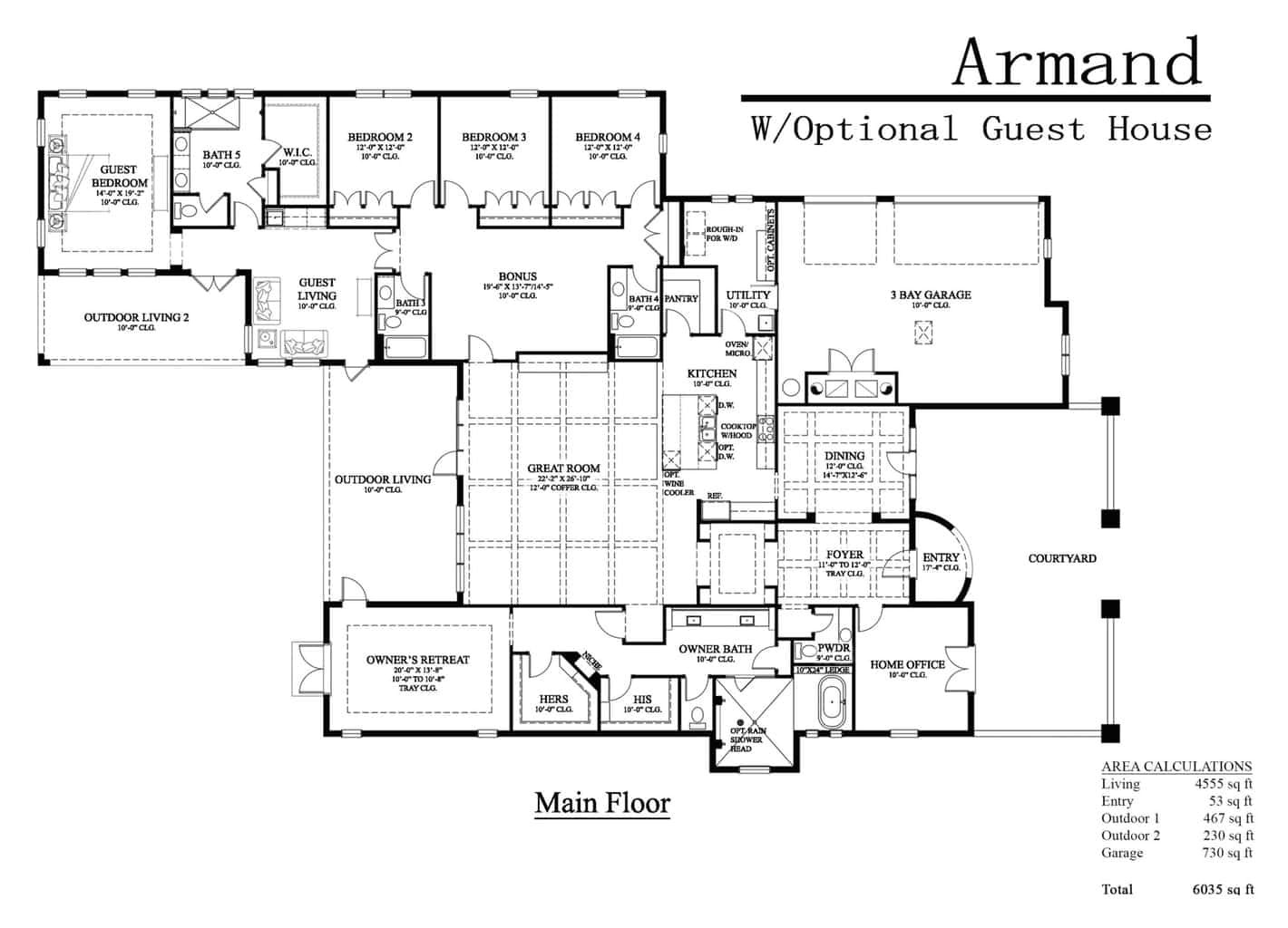 floor plans with attached guest house