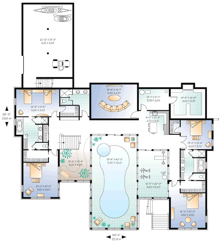 home plan with indoor pool