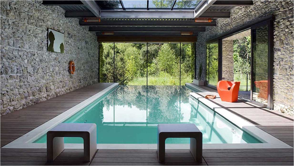 modern indoor swimming pool with awesome design ideas with glass roof