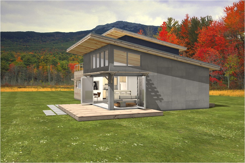 double shed roof house plans