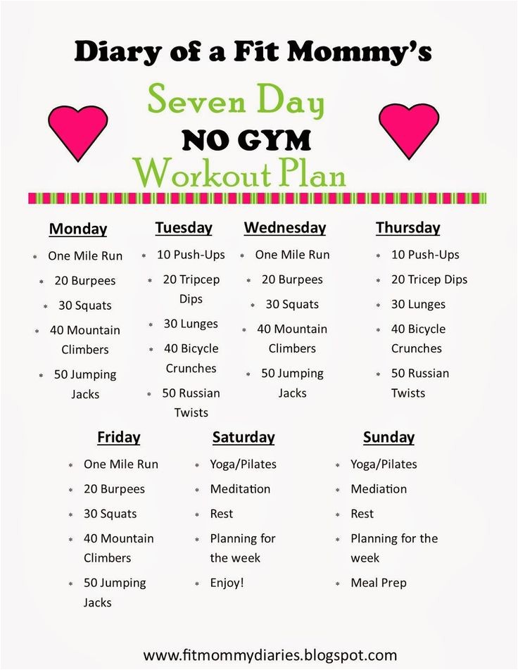 7 day workout plan