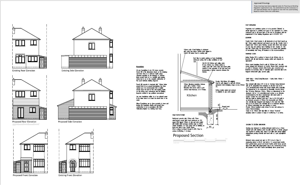 kitchen extension drawings