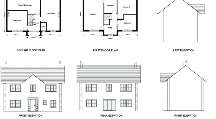 house plan drawing samples