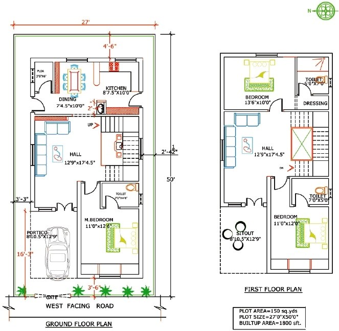 20 x 40 house plans east facing with vastu