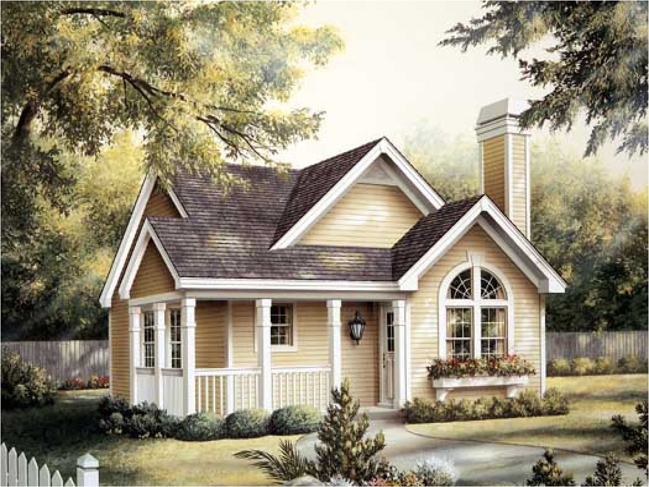 one story small cottage house plans