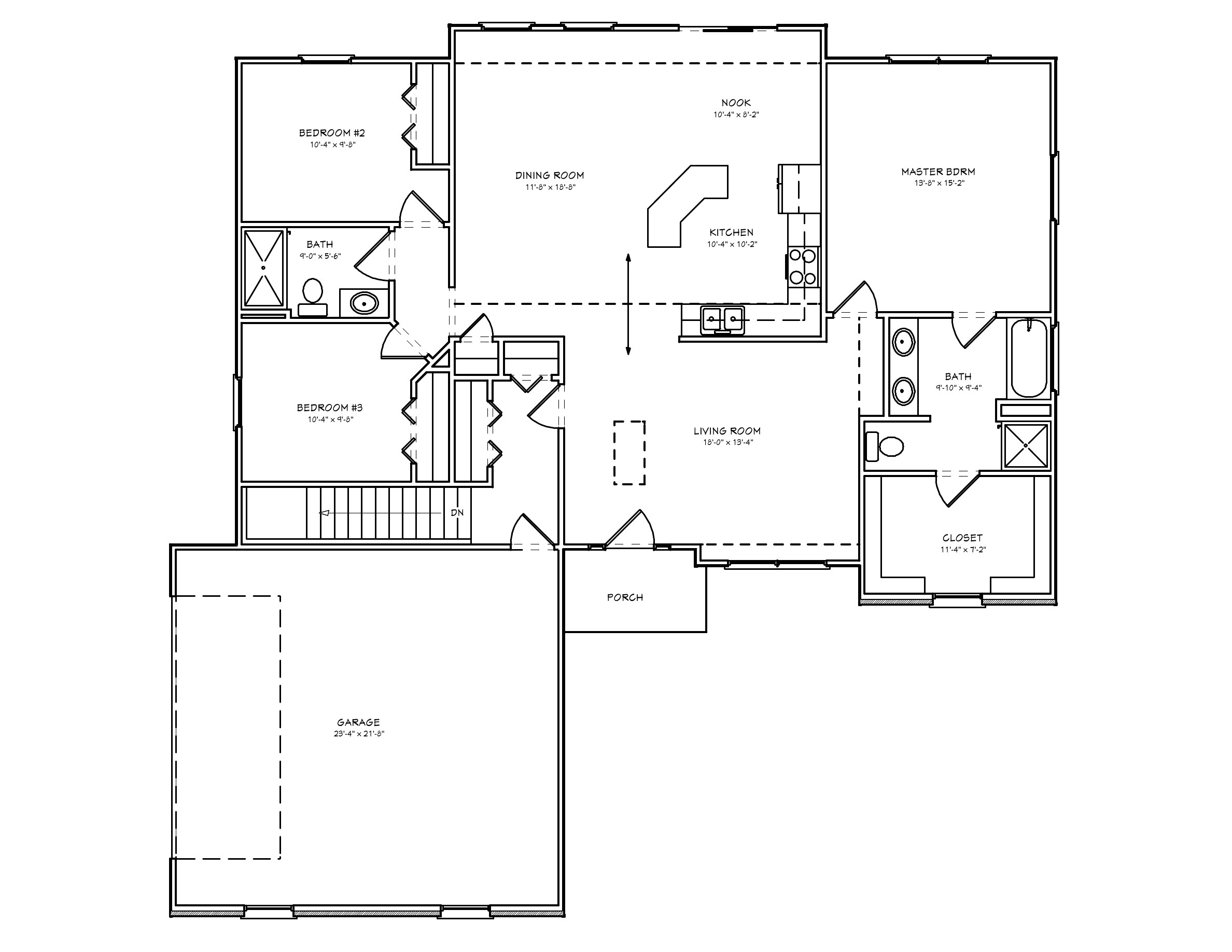 two bedroom house plan with basement