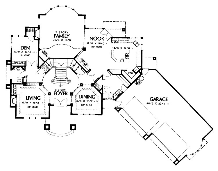 house double staircase floor plan