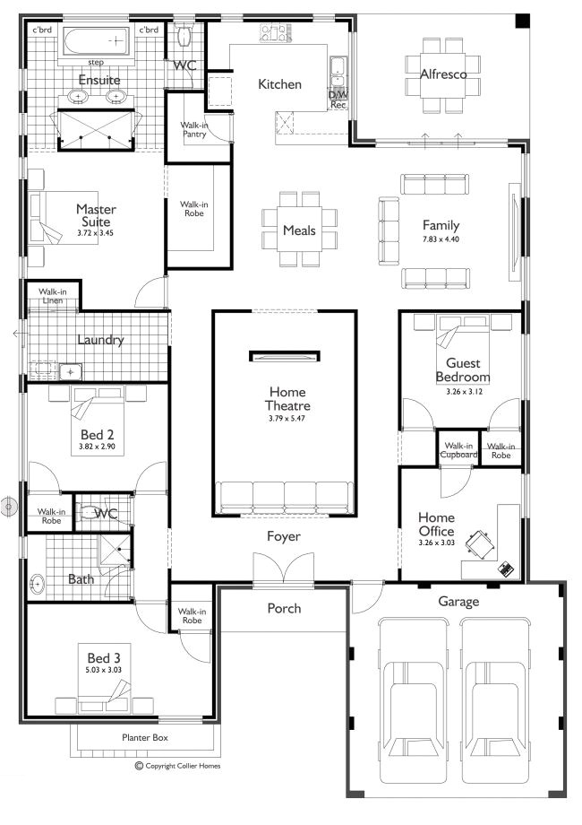 home theater room floor plan