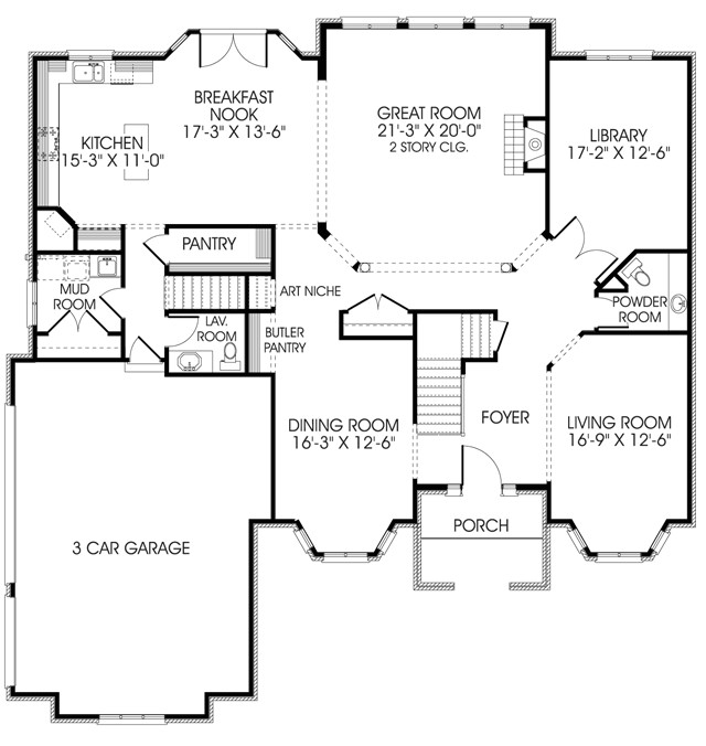 big great room house plans