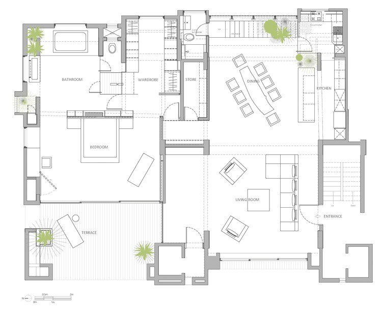open kitchen and living room floor plans