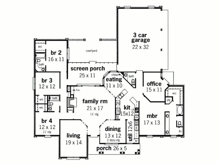 home plans with separate office entrance