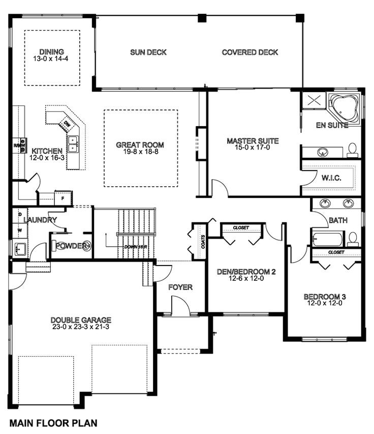 one level house plans with basement