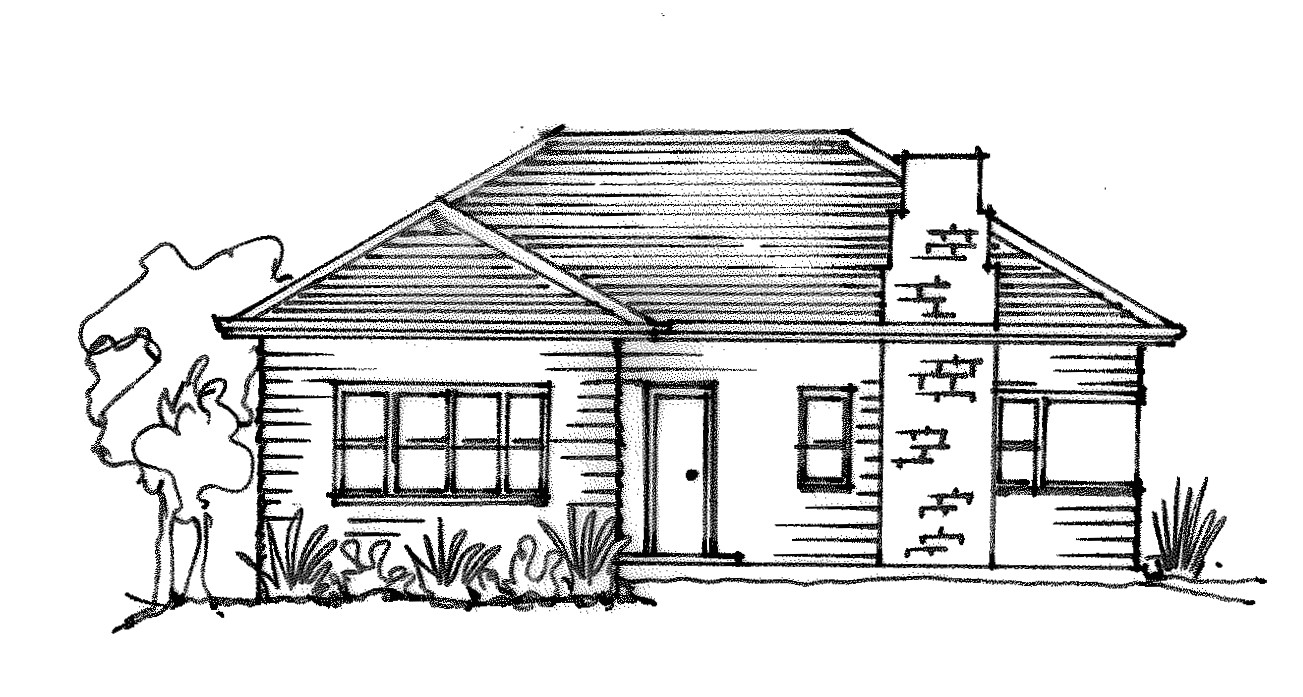 weatherboard house sketch simple
