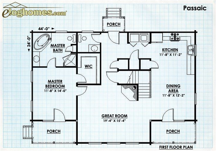 Keplar Log Home Floor Plan