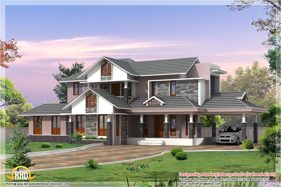 3 kerala style dream home elevations
