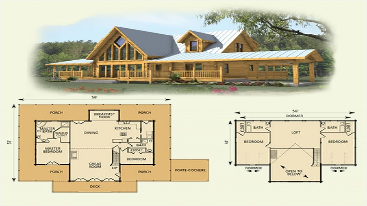log home floor plans with loft and garage