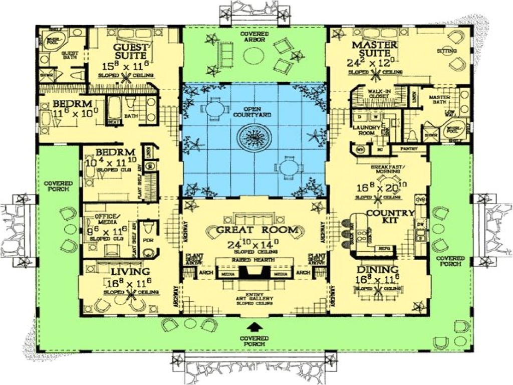 8df35f6f67f7b08a spanish style home plans with courtyards spanish hacienda house plans
