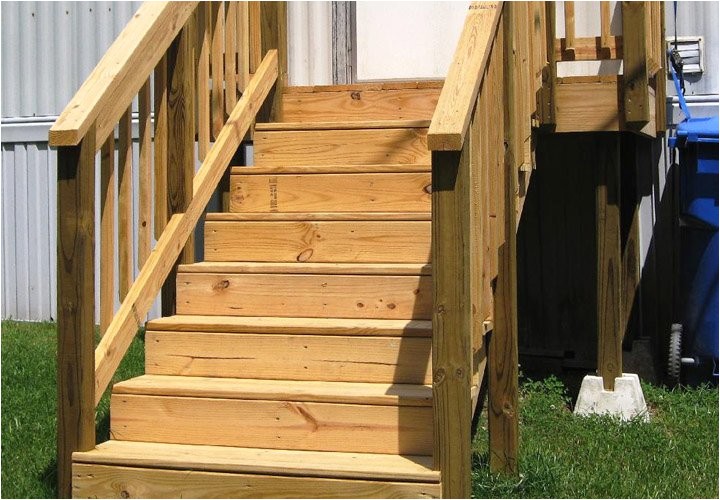 wooden mobile home steps