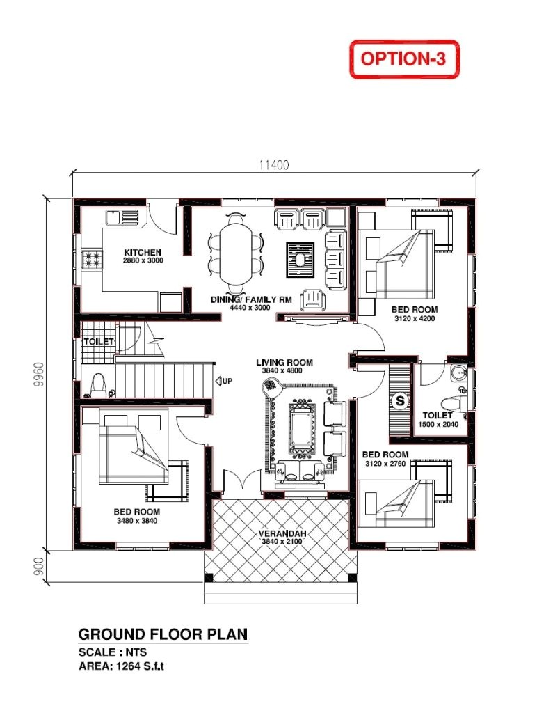 kerala model 3 bedroom house plans