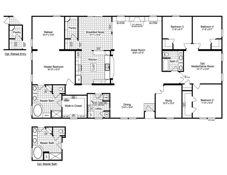 modular home 4 bedroom floor plans