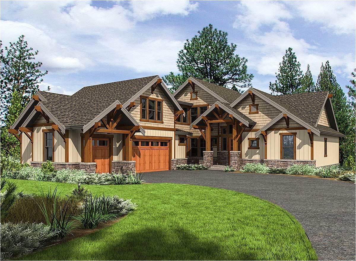 mountain craftsman house plan with 3 upstairs bedrooms 23702jd