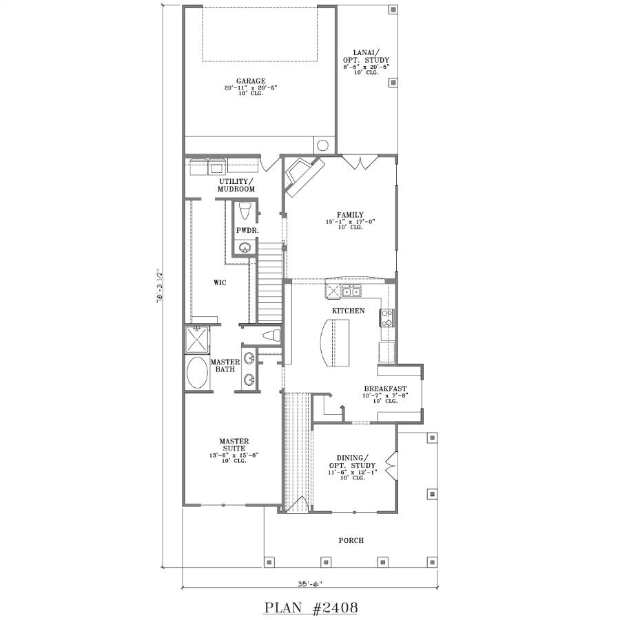 narrow house plans with front garage