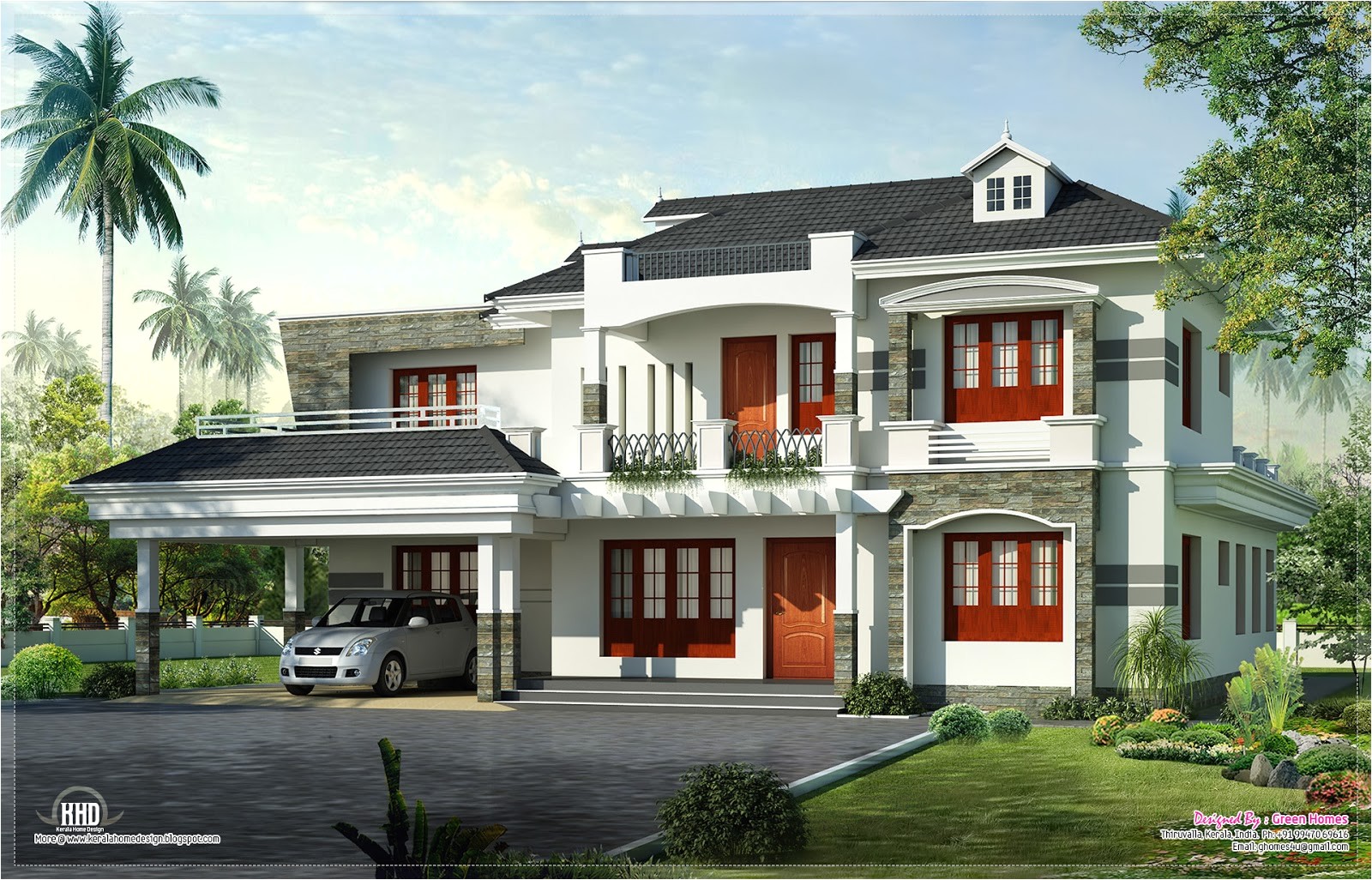new style kerala luxury home exterior