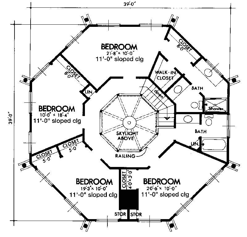 small octagon house plans