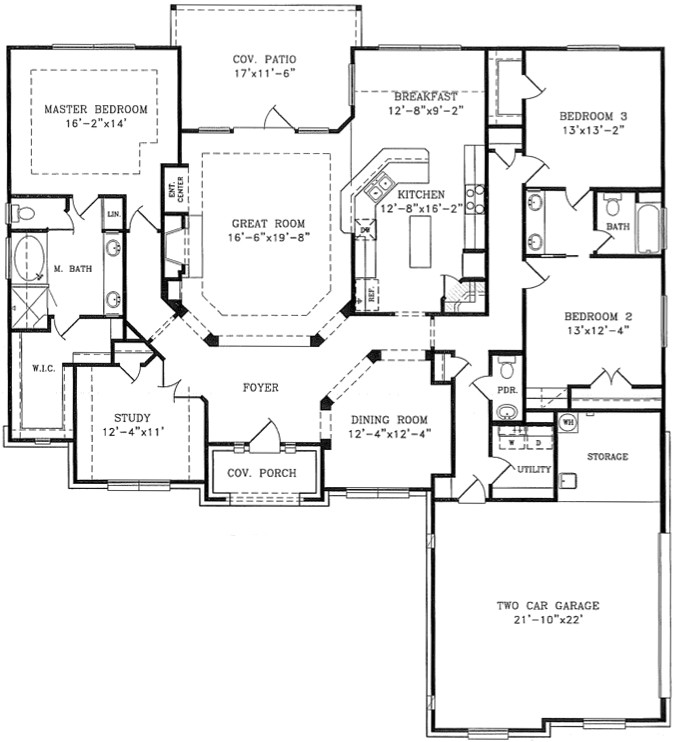 One Story Custom Home Plan 1 Story Home Floor Plan Custom Home Building Remodeling Plougonver