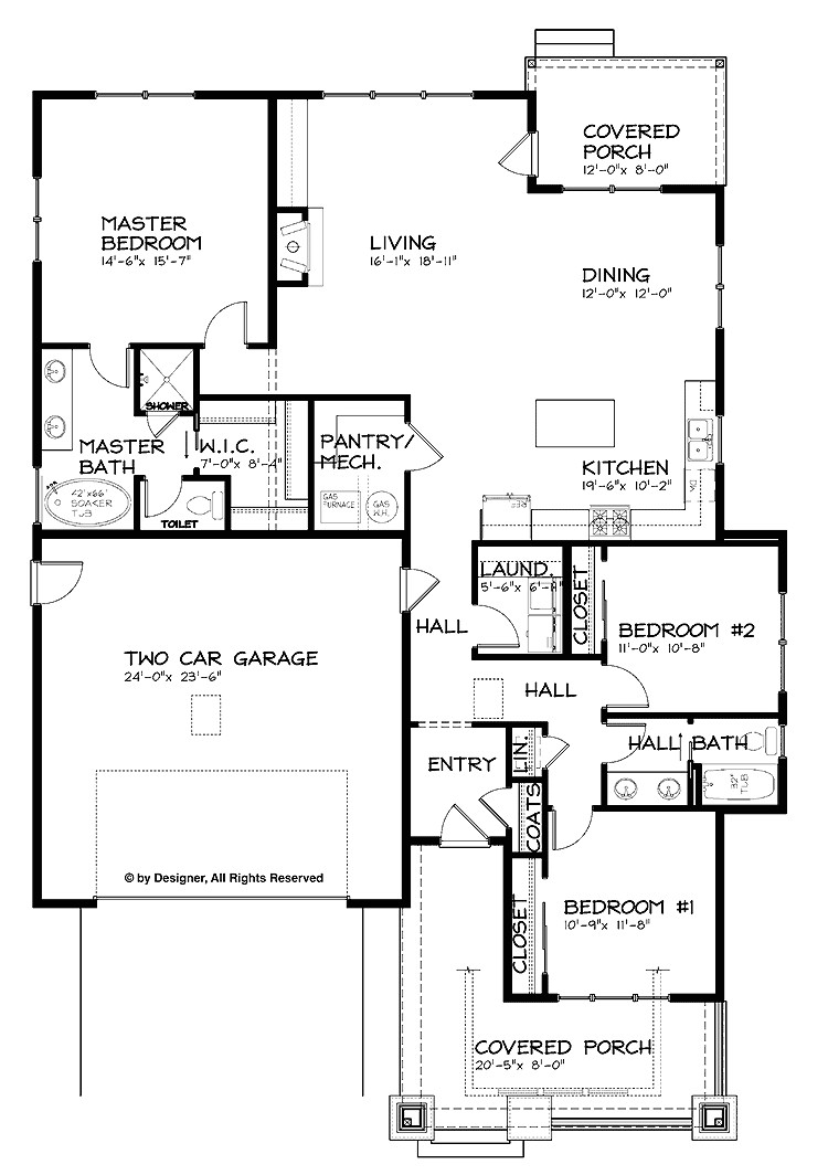 Open Floor Plans for One Story Homes Marvelous House Plans 1 Story 8 Craftsman Single Story