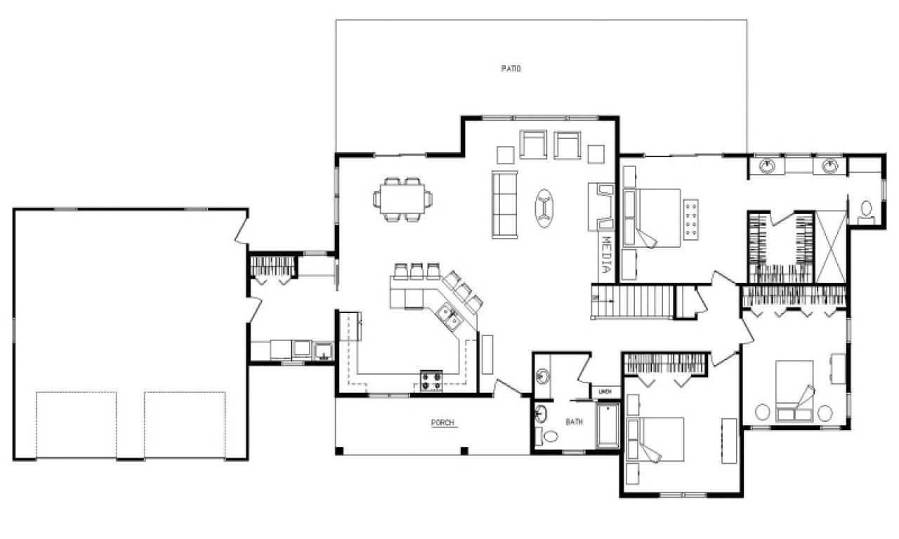 Open Floor Plans for Ranch Homes Ranch Open Floor Plan Design Open Concept Ranch Floor