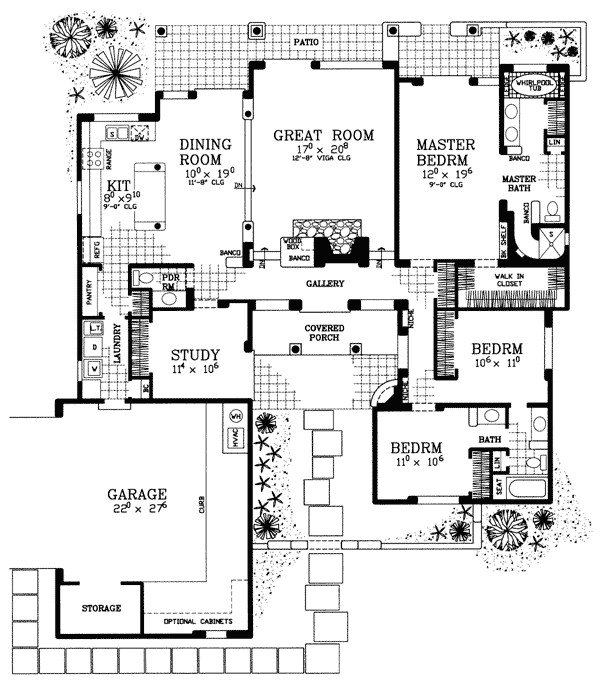great covered patio home plan 81394w