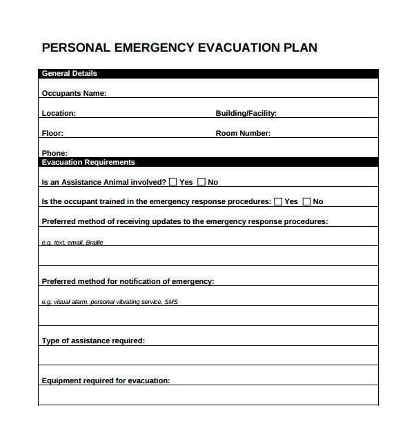 evacuation plan template