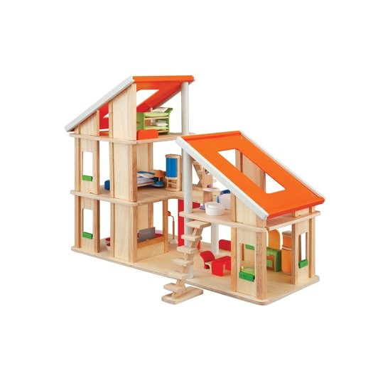 plan toys chalet dollhouse with furniture 7141 pys1418