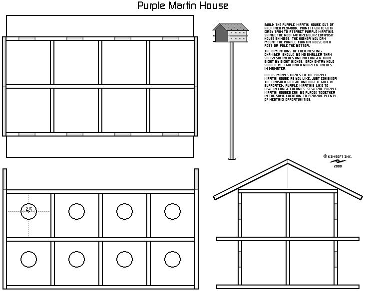 purple martin house plans