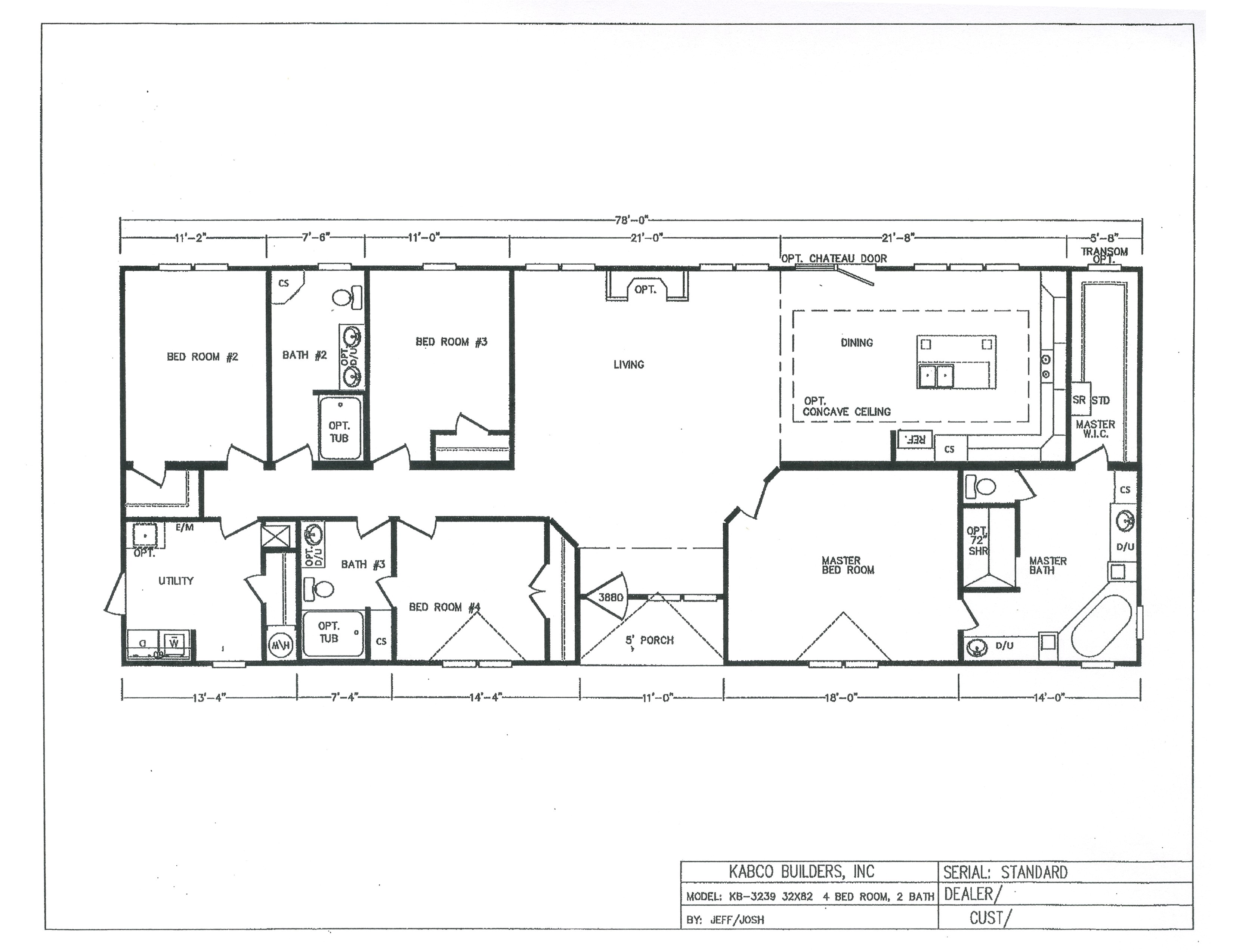 Platinum Homes Floor Plans Kb 32 39 Platinum Doubles Kb 3239 by Kabco Builders Inc