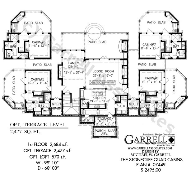 stonecliff quad cabins house plan