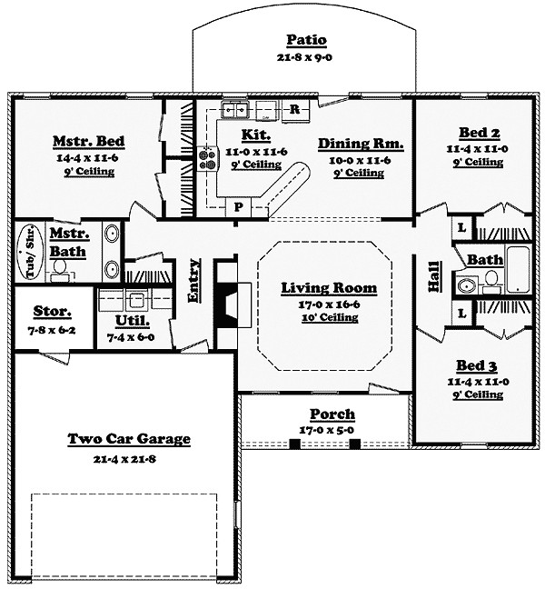 split bedroom ranch home plan 11700hz